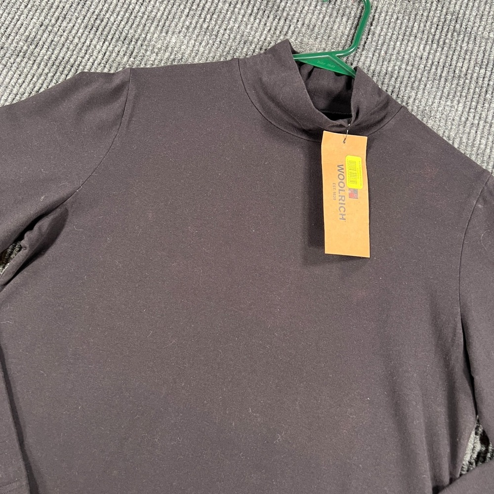Woolrich Turtleneck Shirt Womens Medium Black Long Sleeve Casual Comfort New